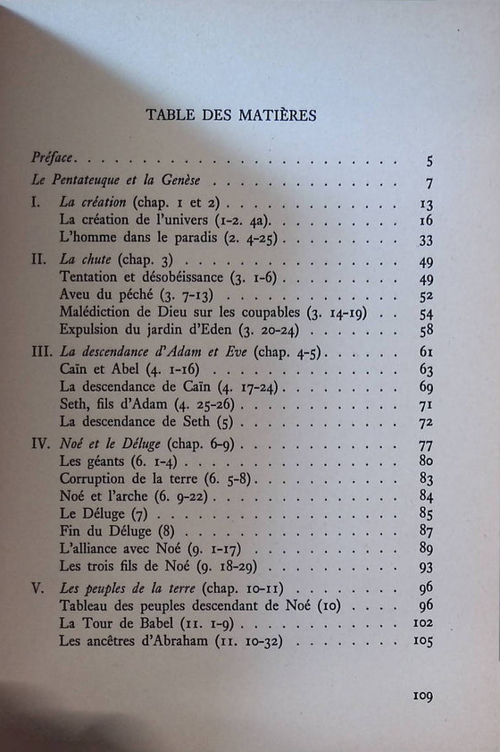 Le livre de la Genèse [chap 1-11]