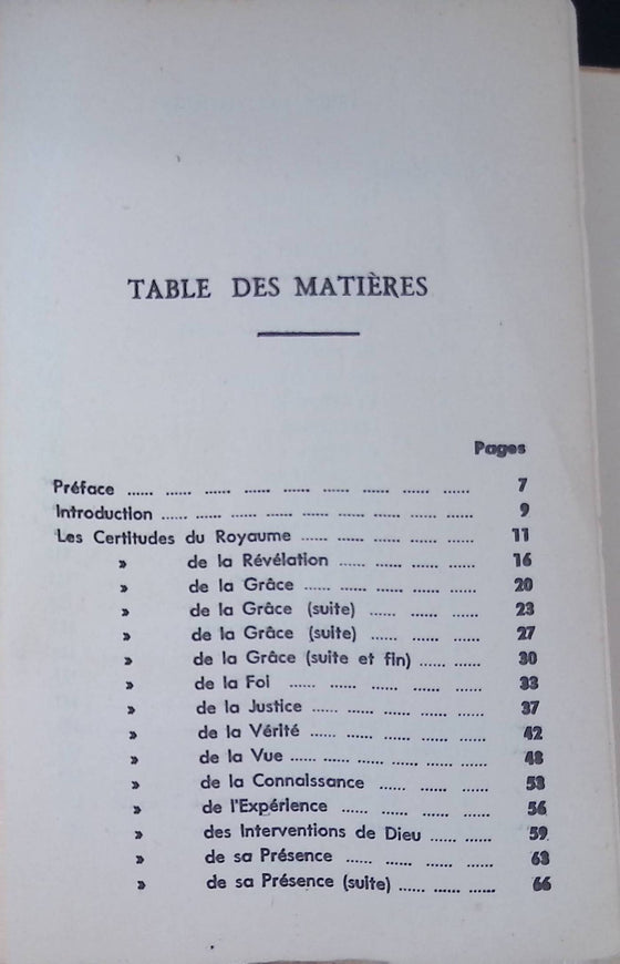 Il nous faut des certitudes