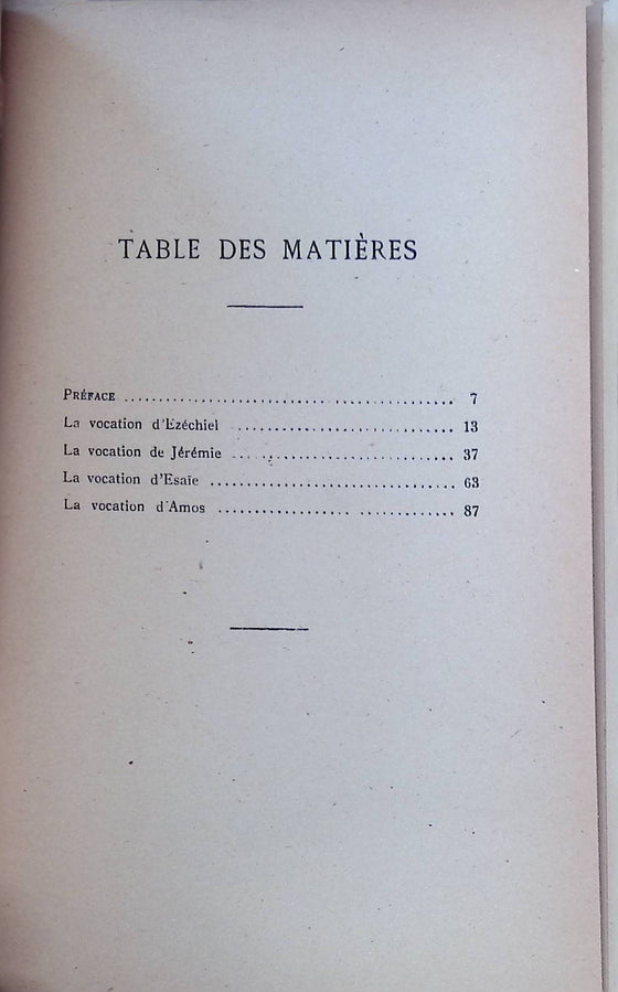 Vocations de prophètes