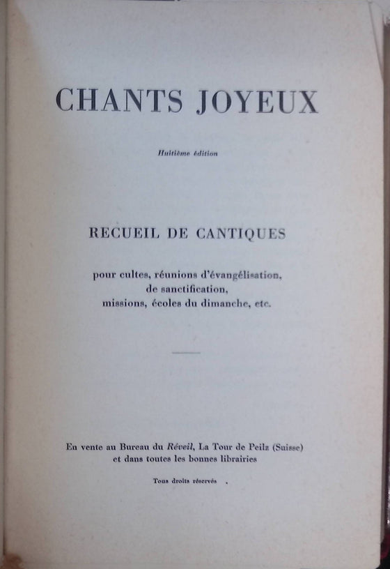 Chants Joyeux (huitième édition)