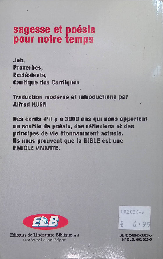 Sagesse et poésie pour notre temps