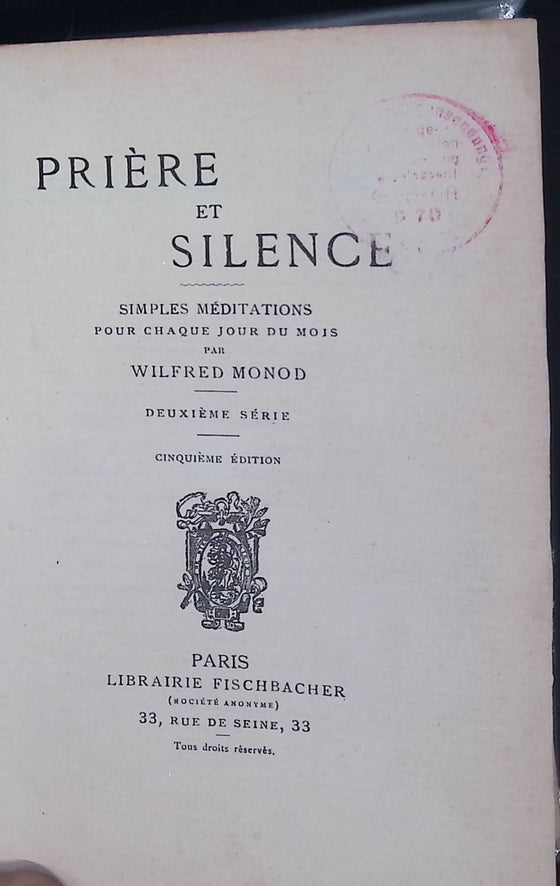 Prière et Silence (ancien livre)