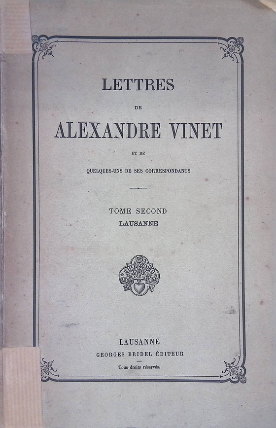Lettres de Alexandre Vinet (Tome II)