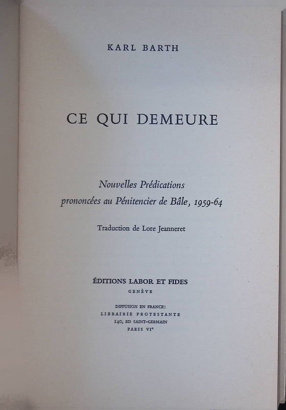 Ce qui demeure (Foi, Espérance, Amour)