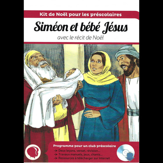 Siméon et bébé Jésus avec le récit de Noël