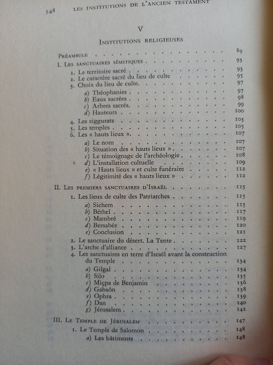 Les institutions de l'Ancien Testament Vol. 2 (catholique)