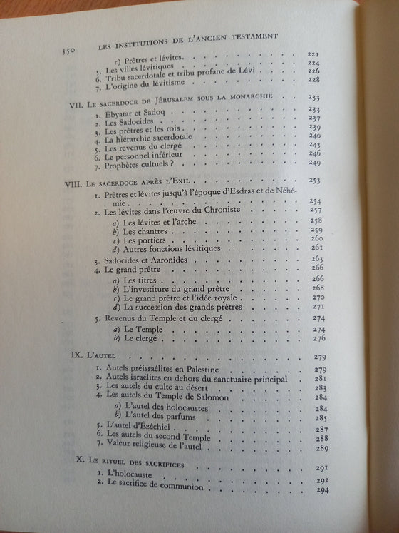 Les institutions de l'Ancien Testament Vol. 2 (catholique)