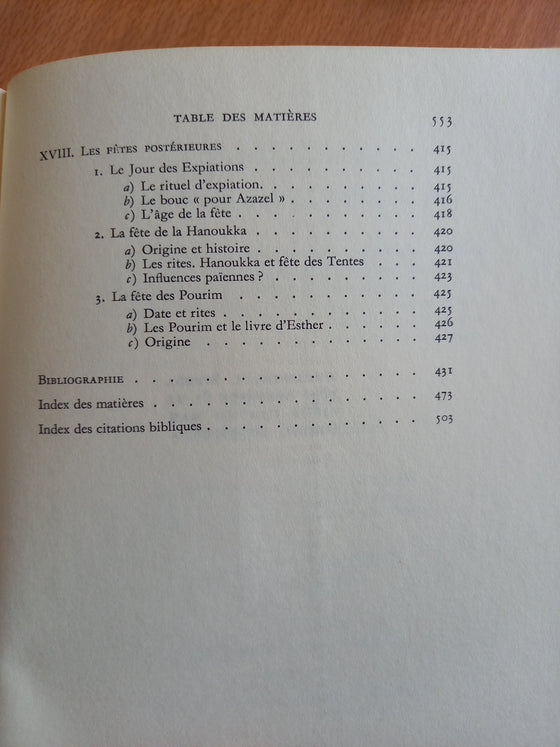 Les institutions de l'Ancien Testament Vol. 2 (catholique)