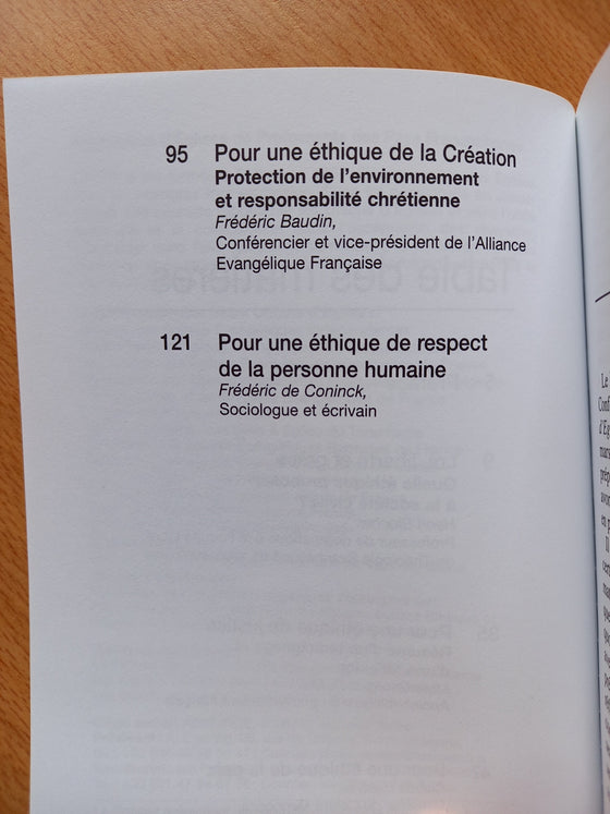 Pour une éthique biblique