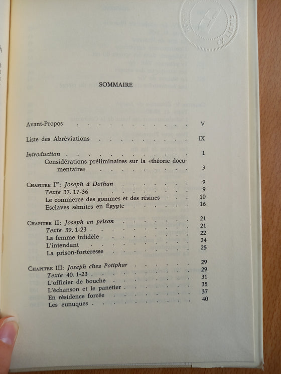 Joseph en Égypte (théologie inconnue)