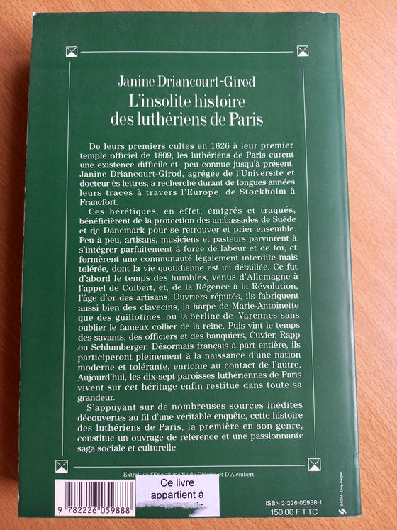 L'insolite histoire des luthériens de Paris - De Louis XIII à Napoléon (non chrétien)