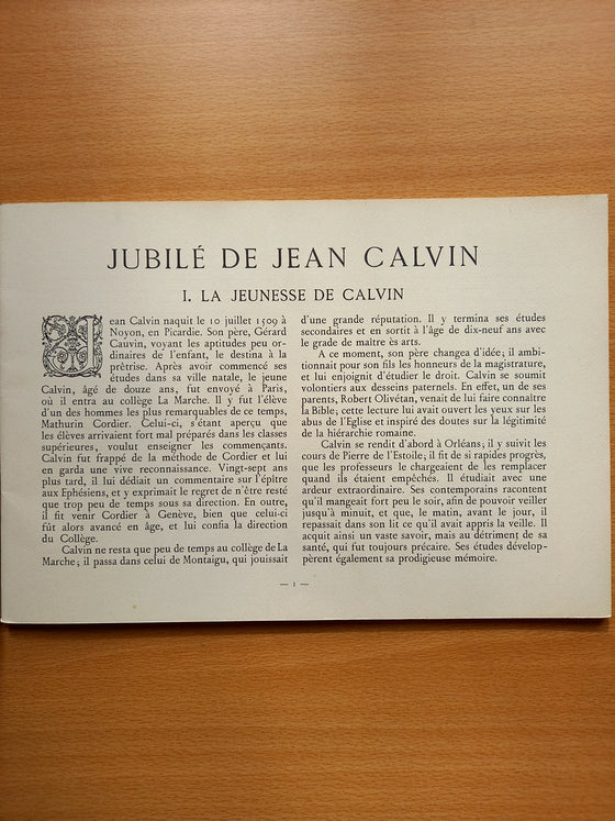 Jubilé de 1909 - Jean Calvin 1509 - 1564