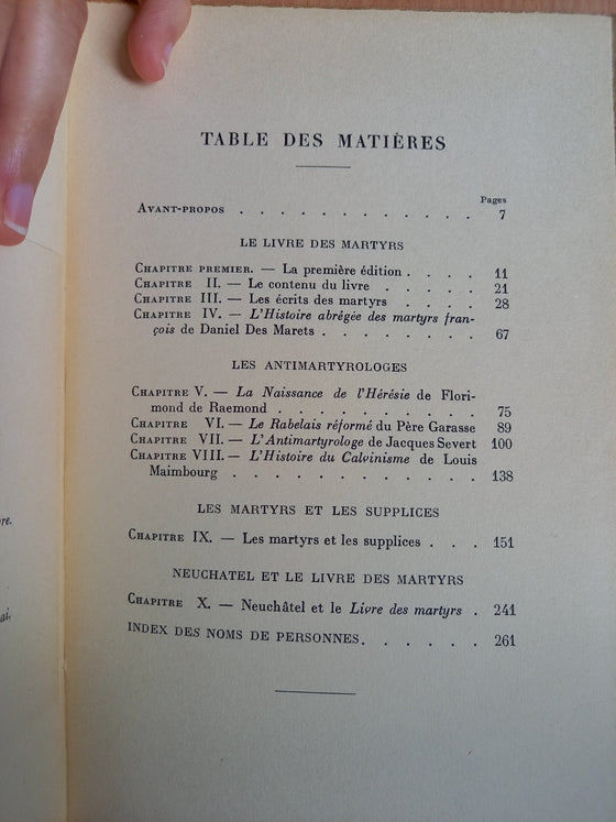 Notes sur le Livre des Martyrs de Jean Crespin