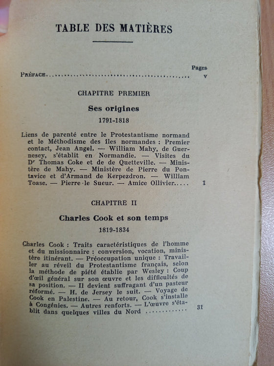 Le méthodisme en France - Pour servir à l'Histoire religieuse d'hier et d'avant-hier