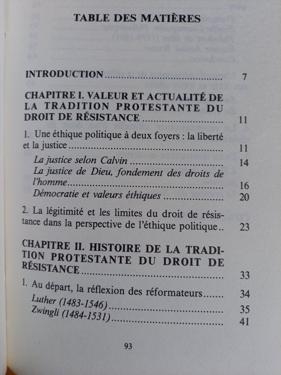 Le droit de résister - le protestantisme face au pouvoir