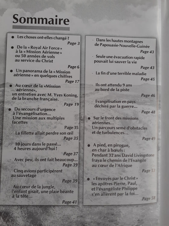 Document Expériences n.134 50 ans de mission aérienne au service du Christ