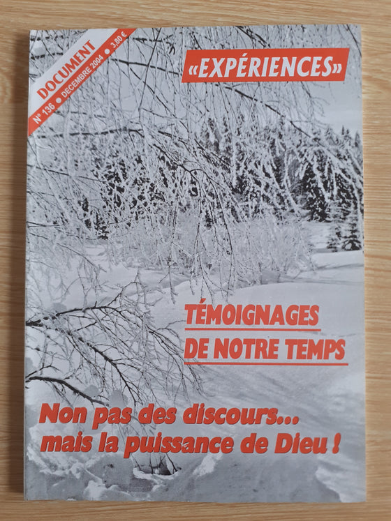 Document Expériences n.136 Témoignages de notre temps