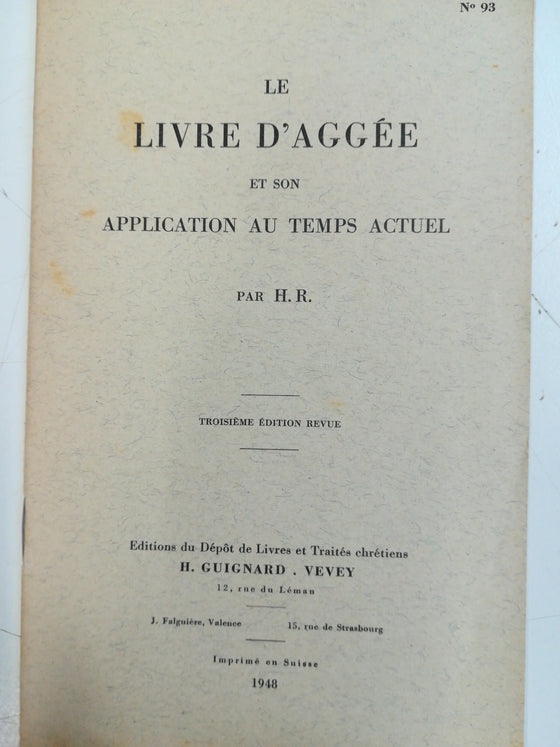 Le livre d’Aggée et son application au temps actuel