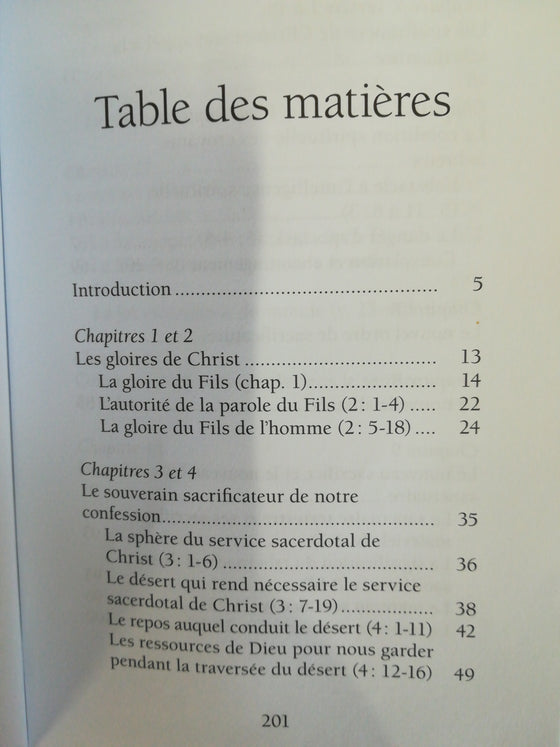 L'épître aux Hébreux ou Christ dans la gloire