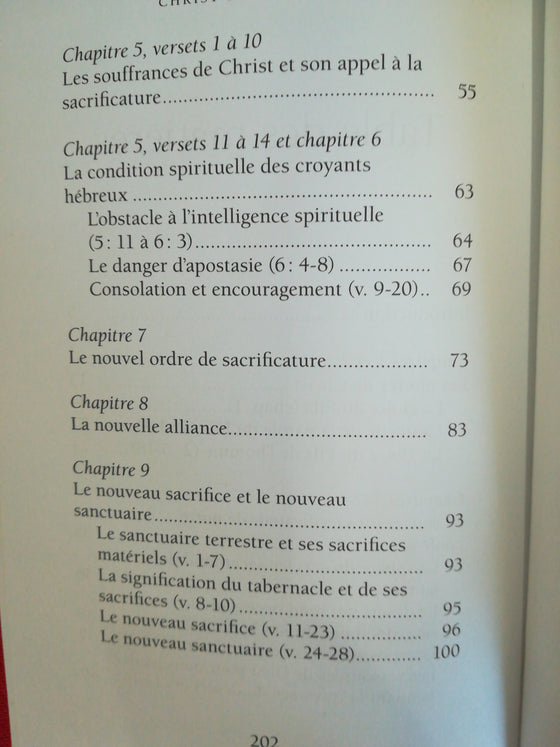 L'épître aux Hébreux ou Christ dans la gloire