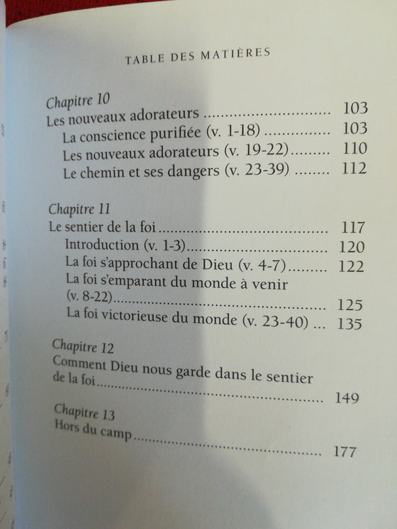 L'épître aux Hébreux ou Christ dans la gloire