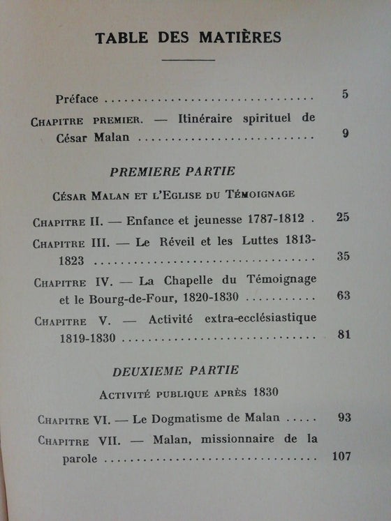 Un Gagneur d'Ames: César Malan 1787-1864 (livre rare, reliure fragile)