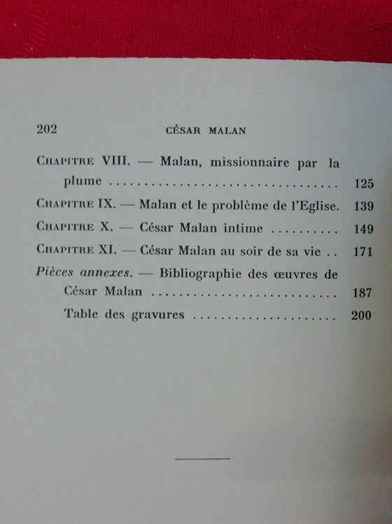 Un Gagneur d'Ames: César Malan 1787-1864 (livre rare, reliure fragile)