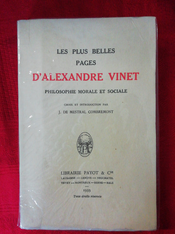 Les plus belles pages d'Alexandre Vinet - Volume II