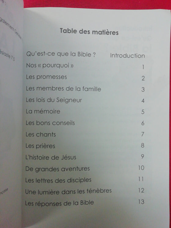 Premier regard - La Bible