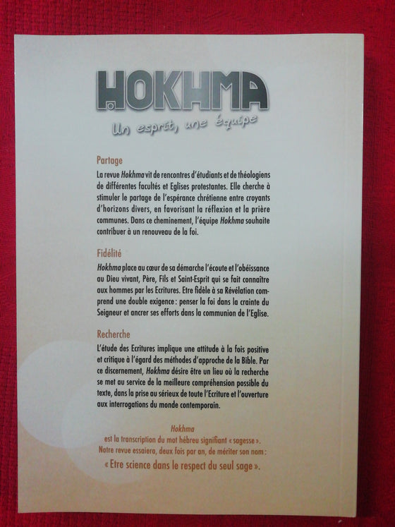 Hokhma n°109