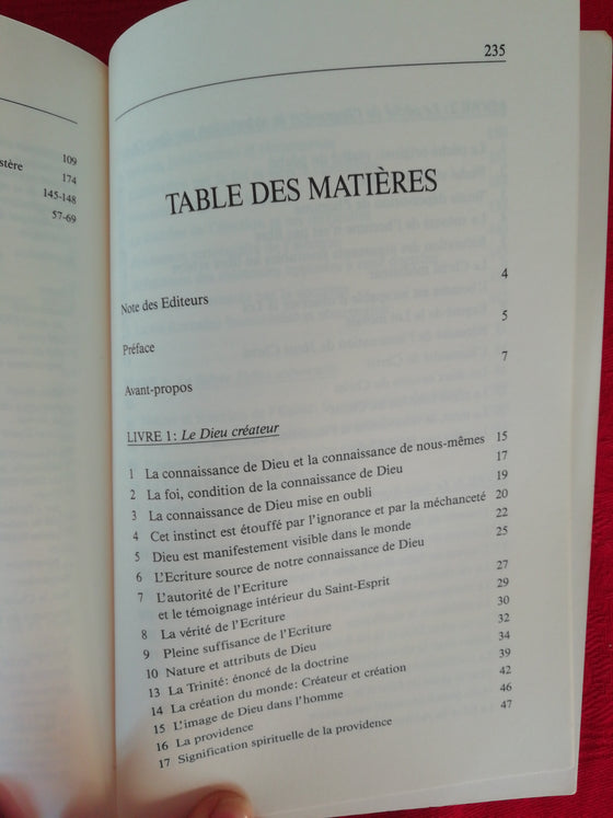 L'institution Chrétienne - édition abrégée en français moderne