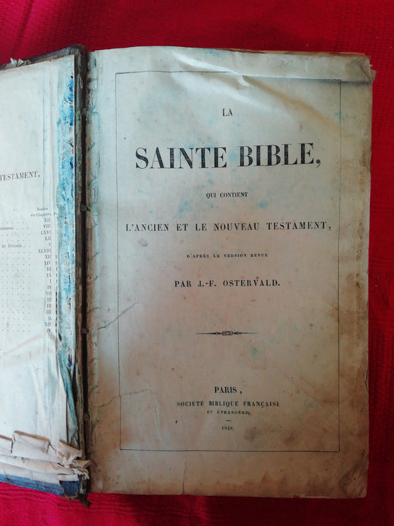 Sainte Bible - Année 1848