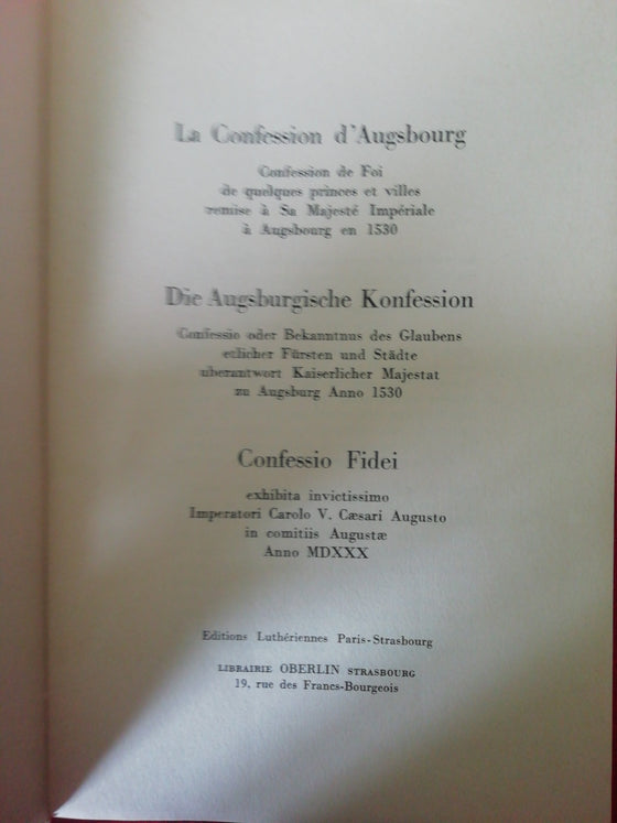 La Confession d'Augsbourg 1530