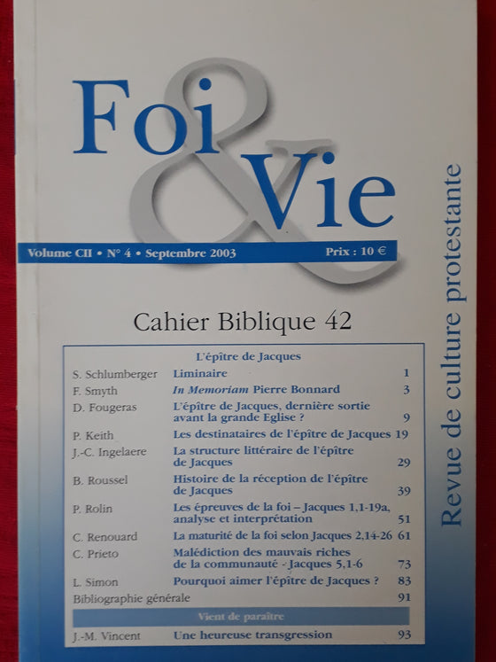 Foi et vie - Cahier biblique 42