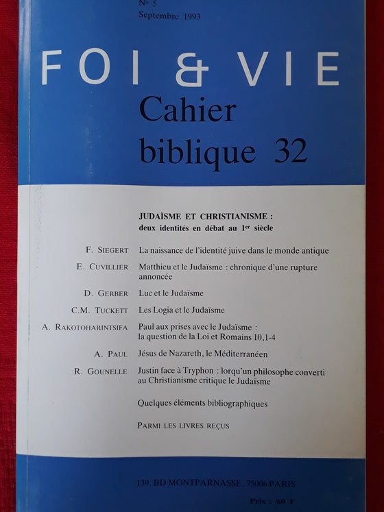 Foi et vie - Cahier biblique 32
