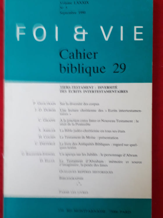 Foi et vie - Cahier biblique 29