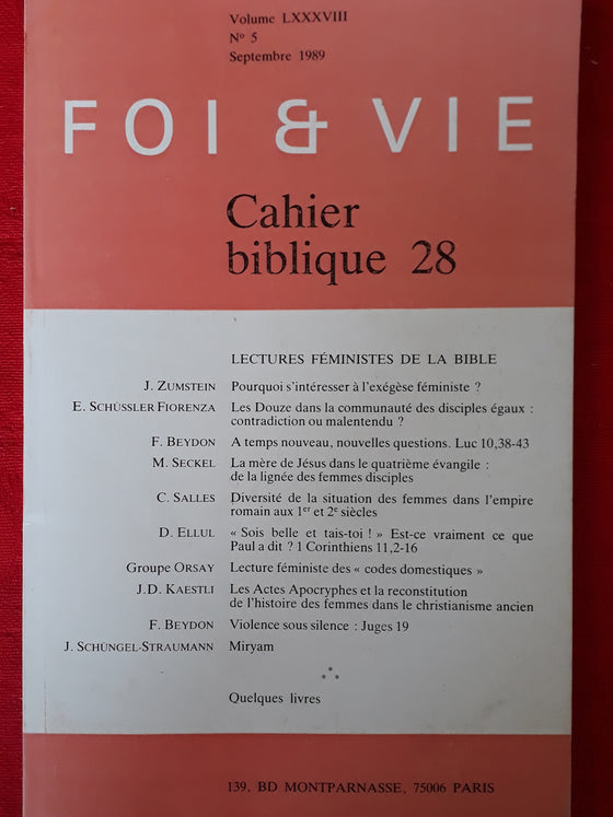 Foi et vie - Cahier biblique 28