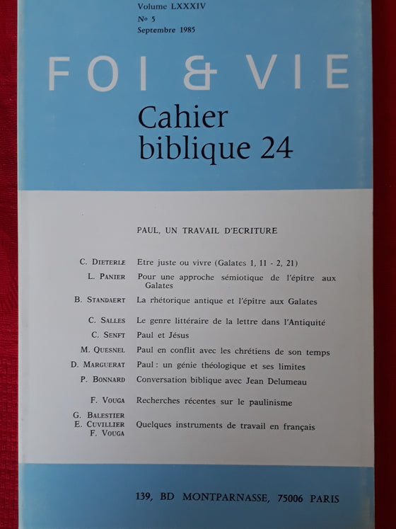 Foi et vie - Cahiers bibliques 24