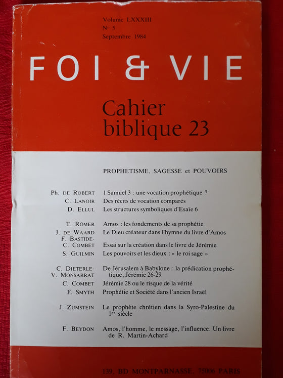 Foi et vie - Cahiers bibliques 23