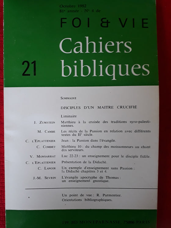 Foi et vie - Cahiers bibliques 21