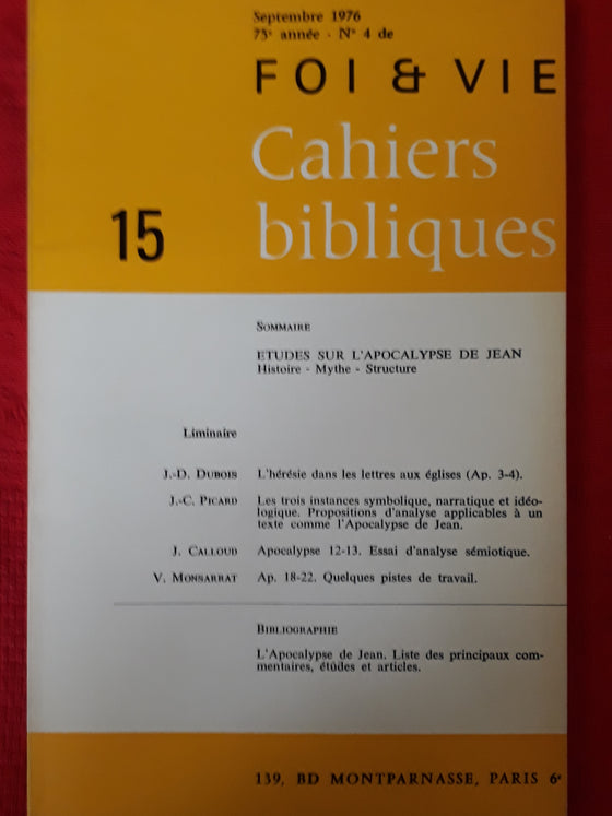 Foi et vie - Cahiers bibliques 15