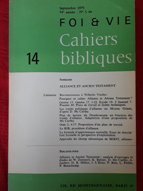 Foi et vie - Cahiers bibliques 14