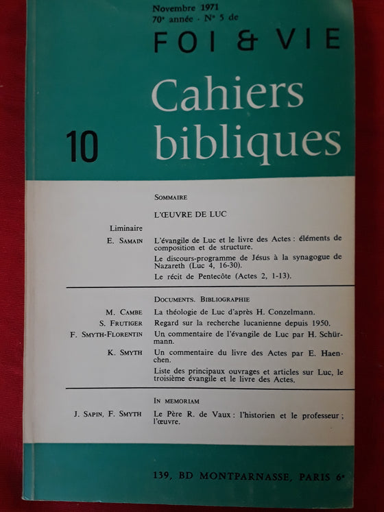 Foi et vie - Cahiers bibliques 10