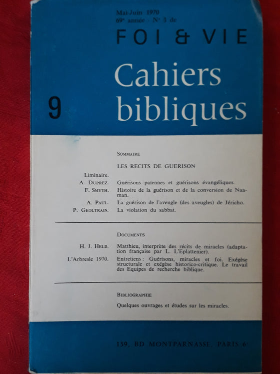 Foi et vie - Cahiers bibliques 9