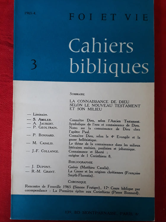 Foi et vie - Cahiers bibliques 3
