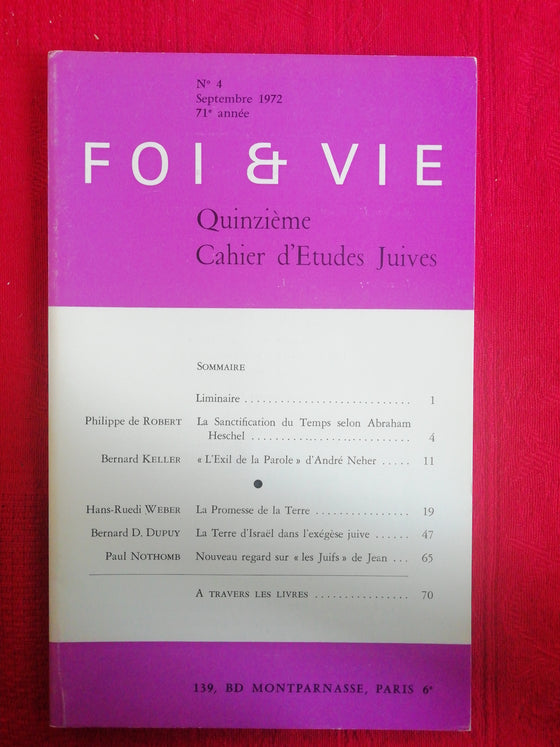 Foi et Vie - Cahier d'études juives 15