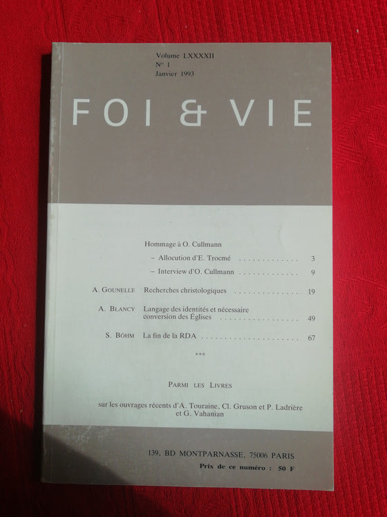 Foi et Vie - 1 Janvier 1993