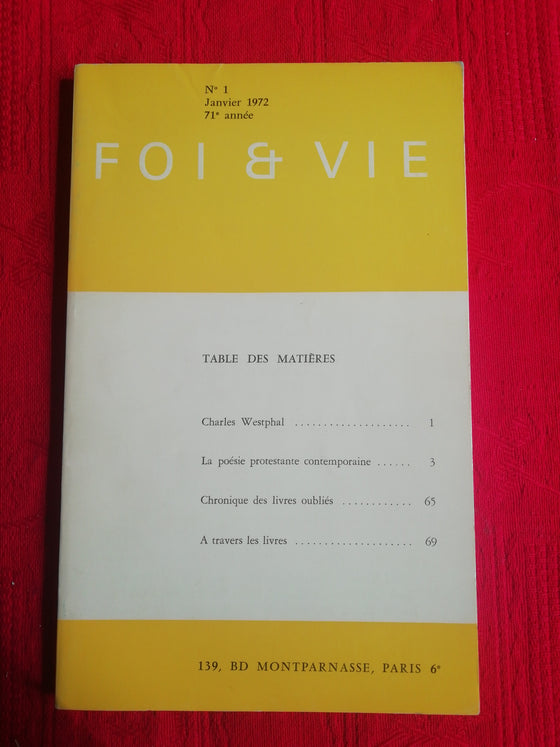 Foi et Vie - 1 Janvier 1972