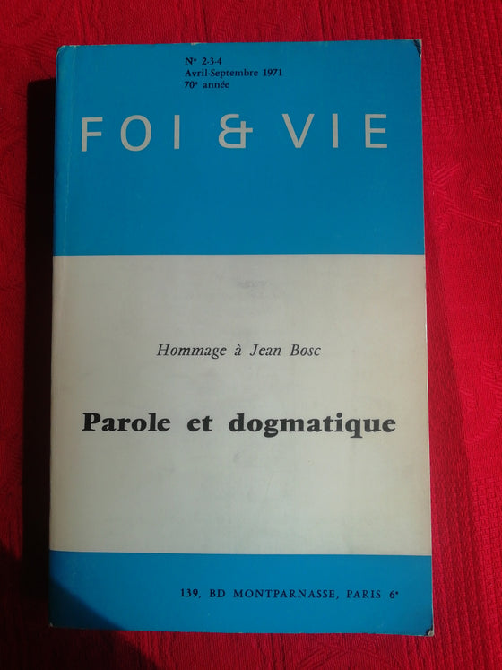 Foi et Vie - 2/3/4 Avril-Septembre 1971