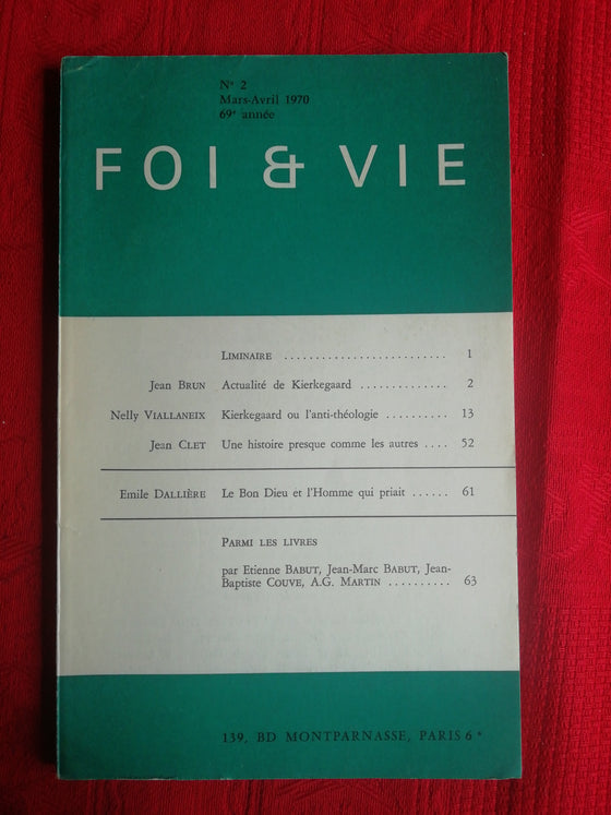 Foi et Vie - 2 Mars-Avril 1970